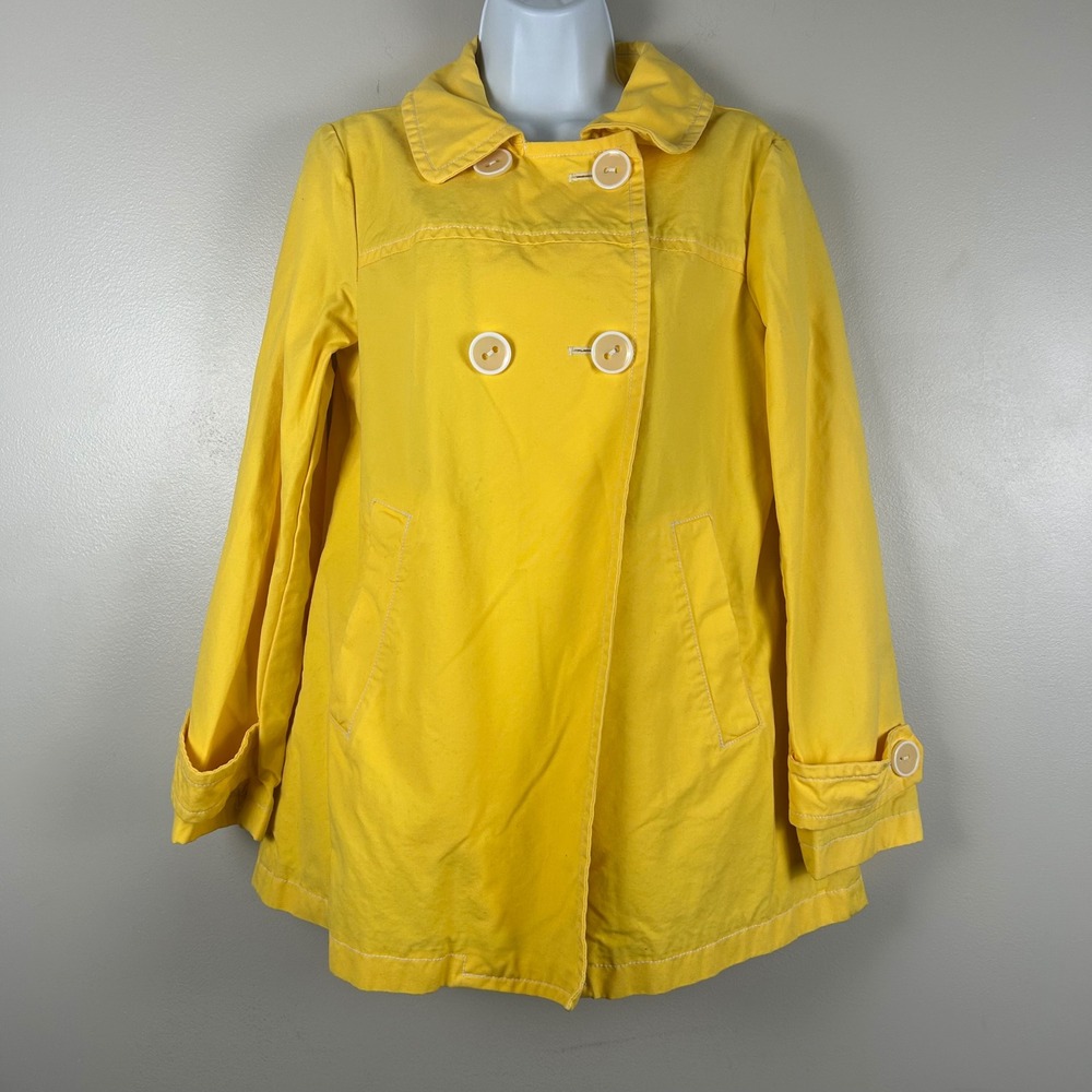 Gap Peacoat Womens Small Yellow Cotton Double Breasted Jacket Retro Y2K Mod
